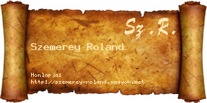 Szemerey Roland névjegykártya